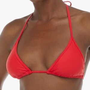 NWT, never worn Body glove, red string tie triangle slider bikini top size Small